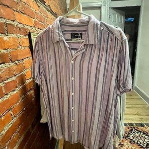 Original Use Purple and White Casual Button Down Shirt